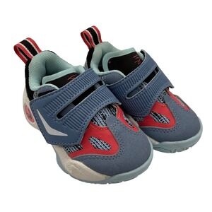 Shaq RAQ Low Kids Size 5 Blue Red Hook Loop Athletic Basketball Sneakers EUC